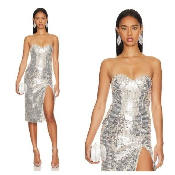 Majorelle | NEW Jovanna Strapless Metallic Bodycon Cocktail Dress Size XL